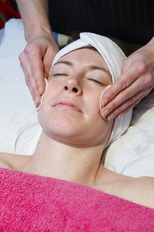 Woman having a facial